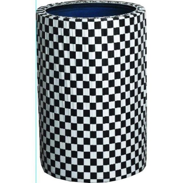 Kwik-Covers Kwik-Covers CANCVR-55gal-BLKW 55 GALLON KWIK-CAN COVER-BLACK- WHITE CHECK- 50 PER CASE CANCVR-55gal-BLKW